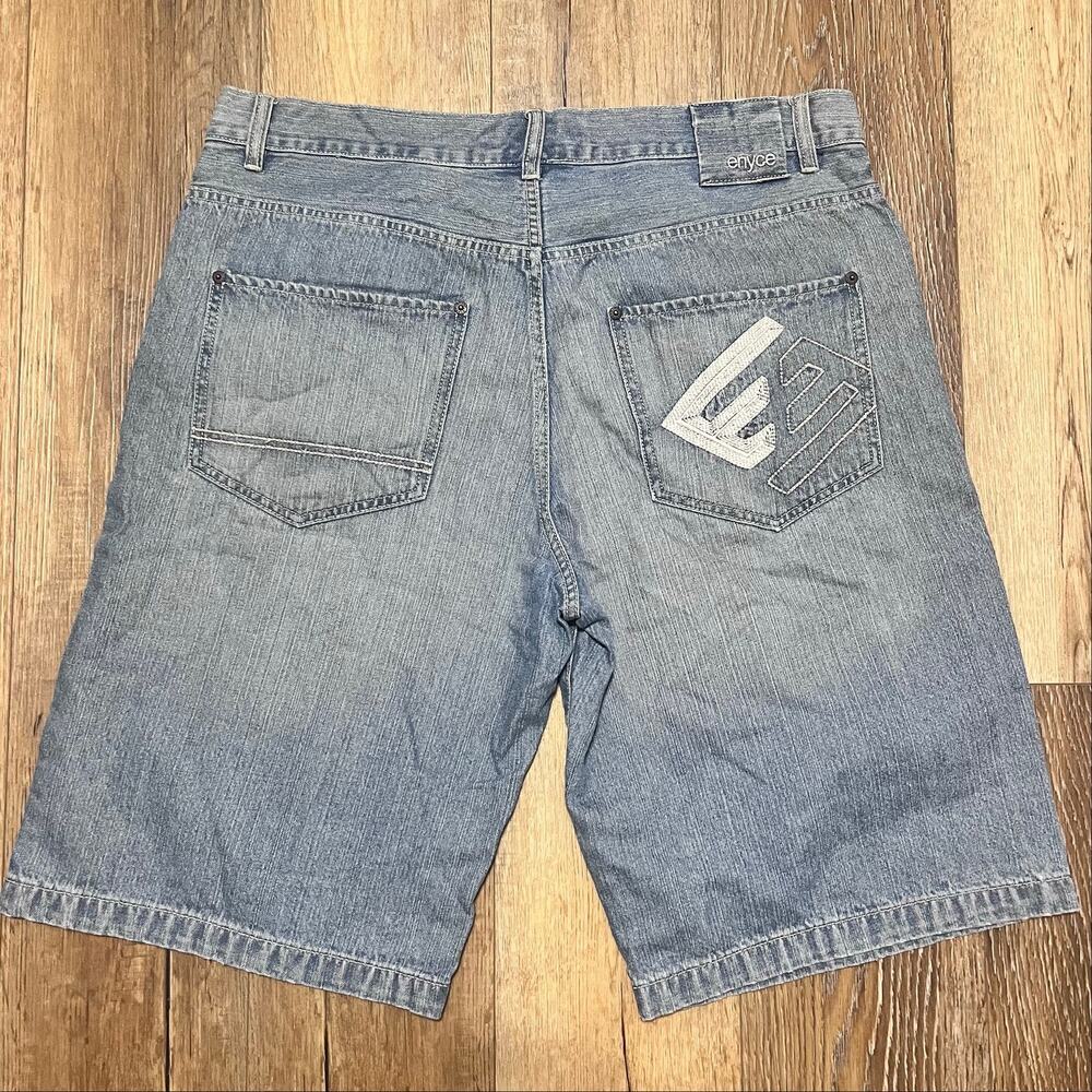 Enyce Shorts Mens 38 Denim Baggy Shorts Street Wear Hip Hop Jorts Y2K 90s Skater